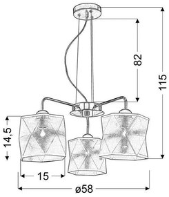 Luster na lanku NOSJA 3xE27/40W/230V