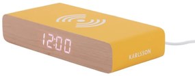 Digitálny budík s bezdrôtovou nabíjačkou Retro Flat LED – Karlsson