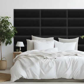 Zamatový čalúnený panel - Obdĺžnik - 80x20cm Farba: Čierna