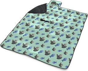 Sablio Plážová deka Mačky a rybičky: 200x140 cm