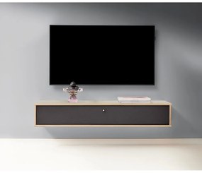 TV stolík v dekore duba v čierno-prírodnej farbe 133x22 cm Mistral – Hammel Furniture