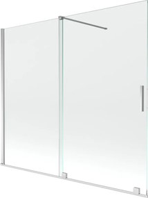 Mexen Velar dvojkrídlové rozťahovacie sprchové zásteny 180 x 150 cm, transparentné, chróm - 896-180-000-01-01