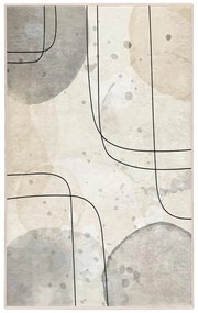 Sivo-krémový prateľný koberec 80x150 cm Simple Lines – Mila Home