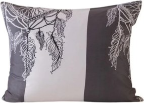 Polybavlnená obliečka na vankúš TIRSO POLY 50x70 cm, sivo-biely gombík