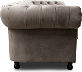 Pohovka Chesterfield, stredně šedá látka