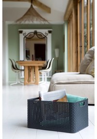 Sivý plastový úložný box s vekom 33x44,5x25 cm Style – Curver