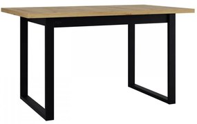 Moderný stôl Elarno 80 x 140 III M, Morenie: dub artisan - L / čierny kov