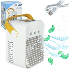 KIK Ventilátor klimatizace zvlhčovač vzduchu stříbrný