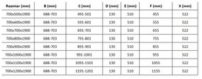 Mexen Roma, sprchovací kút 70 (dvere) x 90 (stena) cm, 6mm číre sklo, zlatý profil + slim sprchová vanička 5cm, 854-070-090-50-00-4010