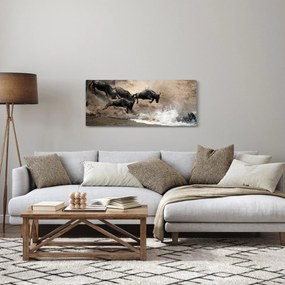 Obraz - Stádo pakoňov (120x50 cm)