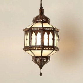 Orientálna lampa Biban Trombia mliečno - biela