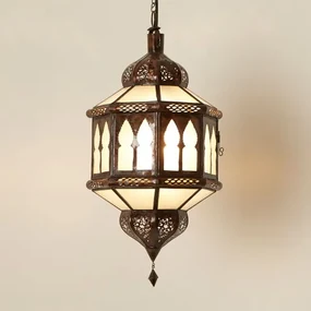 Orientálna lampa Biban Trombia mliečno - biela