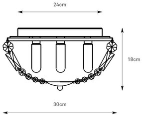 Markslöjd 109031 - Kúpeľňové svietidlo ESTELLE 3xG9/20W/230V priemer 30 cm IP44 mosadz