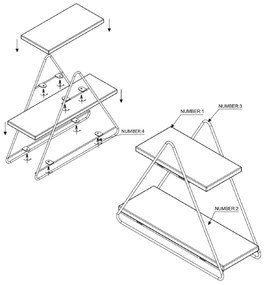 Policový organizér 35x40 cm zlatá