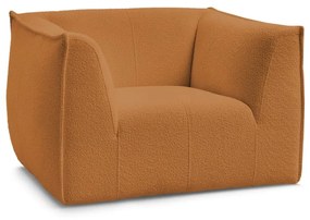 Kreslo z textílie buklé v horčicovej farbe Giorgia – Bobochic Paris