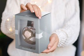 SKLENENÁ VIANOČNÁ BANKA NA STROMČEK (FI) 12 CM VZOROVANÁ