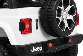 Ramiz Jeep Wrangler Rubicon na batérie pre deti biely + diaľkové ovládanie