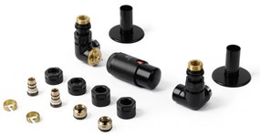 DK Terma VISION ALL IN ONE trojosá ľavá termostatická sada ventilov SOFT 9005 Super matt