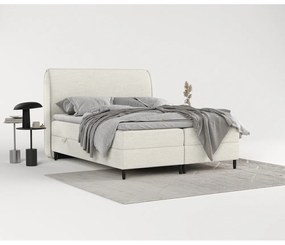Krémovobiela boxspring posteľ s úložným priestorom 200x200 cm Melba – Maison de Rêve