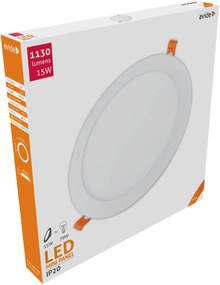 AVIDE Zápustný LED panel, 15W, denná biela, 19cm, okrúhly, biely