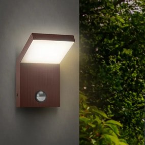 Brilagi - LED vonkajšie nástenné svietidlo so senzorom RIANO LED/8W/230V hnedé IP65