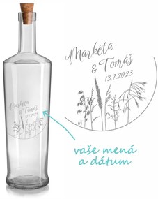 Svadobná pieskovaná fľaša Olea Piede Lúčne trávy 0,7 l