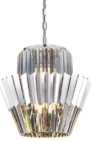 Luster na reťazi DONNA 9xE14/40W/230V pr. 45 cm matný chróm