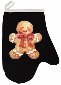 Vianočná kuchynská rukavica Ginger EMI, čierna