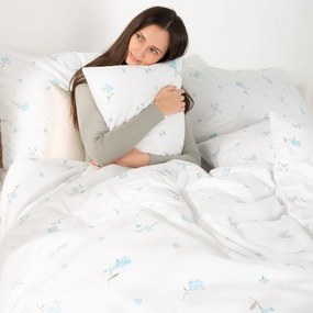 Goldea bavlnené posteľné obliečky - nezábudky 140 x 200 a 70 x 90 cm