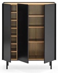 Čierna vysoká komoda v dekore duba 95x120 cm Arista – Teulat