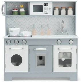 Detská kuchynka s realistickým svetlom, zvukom a príslušenstvom 76 x 28 x 80 cm sivá