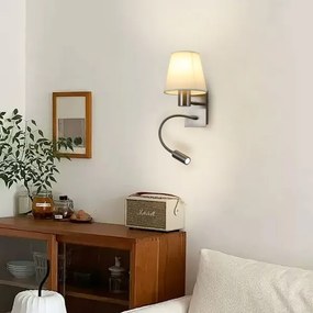 Brilagi -LED Flexibilná nástenná lampa NUBILA 1xE27/25W/230V+LED/3W matný chróm/krémová