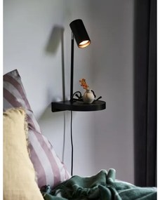 Nordlux - nástenné svietidlo s poličkou CODY 1xGU10/15W/230V čierne