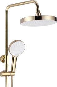 Rea Bloom, sprchová-vaňová súprava dažďovou hlavovou a ručnou sprchovou hlavicou, zlatá lesklá, REA-P9528