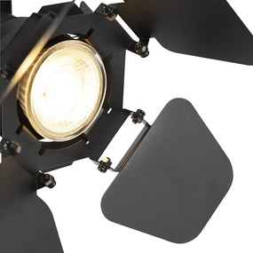 Priemyselné štúdiové reflektorové svetlo čierne GU10 s klapkami - Movie