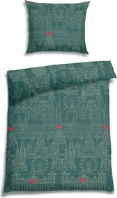 XXXLutz POSTEĽNÁ BIELIZEŇ, flanel, smaragdovozelená, 140/220 cm Florella - Obliečky & plachty - 004388024103