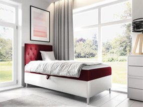 Kontinentálna posteľ Junior Gerdise 1, Strana: ľavá, Rozmer postele: 90x200, Dostupné poťahy: ekokoža Soft 017 (biela) + Fresh 08