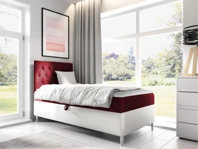 Kontinentálna posteľ Junior Gerdise 1, Strana: ľavá, Rozmer postele: 90x200, Dostupné poťahy: ekokoža Soft 017 (biela) + Fresh 08