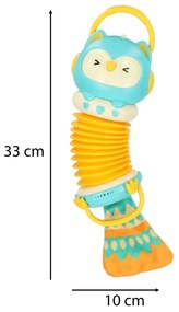 KIK Harmony akordeón pre deti oranžová sova hrajúca LED 30cm