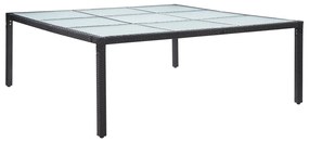 Záhradný jedálenský stôl čierny 200x200x74 cm polyratanový