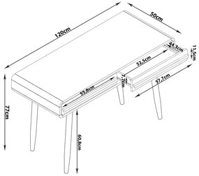 Pracovný stôl 50x120 cm Chantal – Støraa