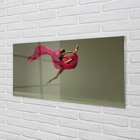 Sklenený obraz Žena ružové motúz materiál 100x50 cm