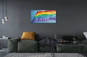 Sklenený obraz farebné vlajky 125x50 cm