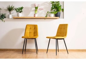 SIGNAL MEBLE Jedálenská stolička CHIC VELVET, čierny mat/béžová bluvel 28