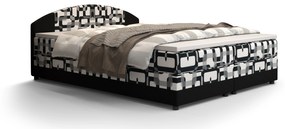 Manželská posteľ Boxspring 140 cm Orlando (vzor + tmavohnedá) (s matracom a úložným priestorom). Vlastná spoľahlivá doprava až k Vám domov. 1047279