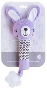 Pískátko / hryzátko babyted Zajačik plyš 25 cm, fialová