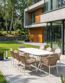 Záhradná zostava Malta: stôl 240 cm a 8 stoličiek z technoratanu