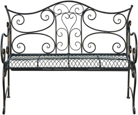 Rustikálna kovová lavička Tar - Bronzová