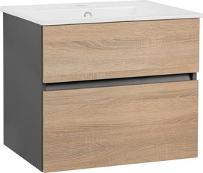 Závesná skrinka bez umývadla v dekore duba v prírodnej farbe 60x52 cm Wisla – Støraa