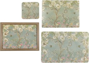 Zelená rohožka s kvetmi Japonská záhrada - 75*50*1cm
